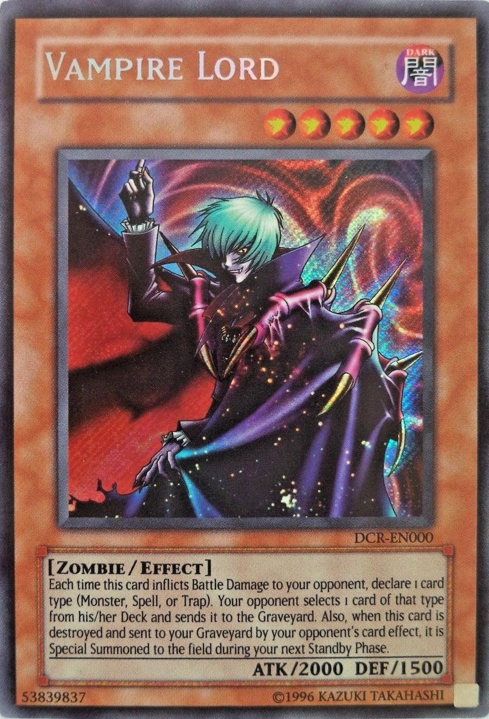 Vampire Lord [DCR-EN000] Secret Rare | Gam3 Escape