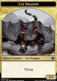 Cat Dragon (009) // Dragon (006) Double-sided Token [Commander 2017 Tokens] | Gam3 Escape