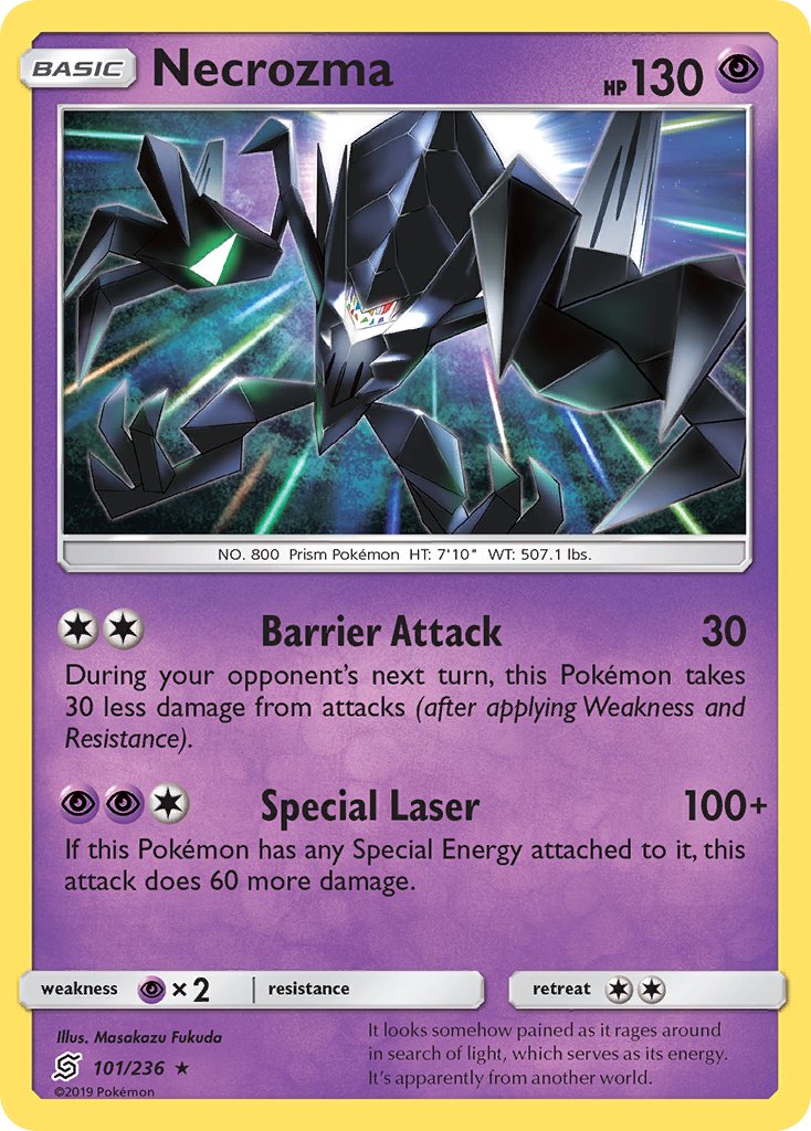 Necrozma (101/236) (Cracked Ice Holo) (Theme Deck Exclusive) [Sun & Moon: Unified Minds] | Gam3 Escape