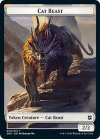 Cat Beast // Plant Double-sided Token [Zendikar Rising Tokens] | Gam3 Escape