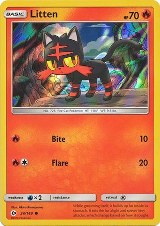 Litten (24/149) (Water Web Holo) [Sun & Moon: Base Set] | Gam3 Escape