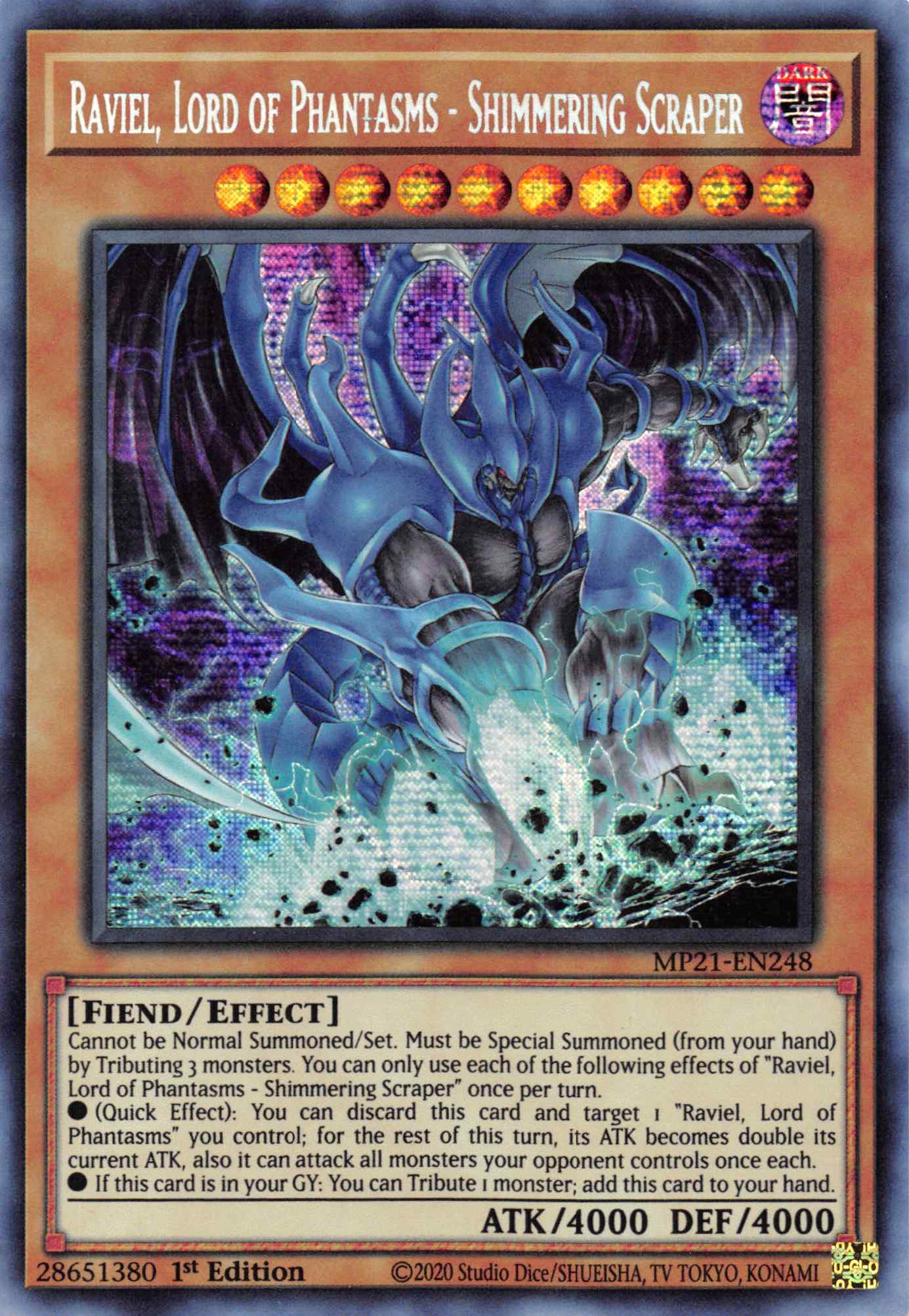 Raviel, Lord of Phantasms - Shimmering Scraper [MP21-EN248] Prismatic Secret Rare | Gam3 Escape