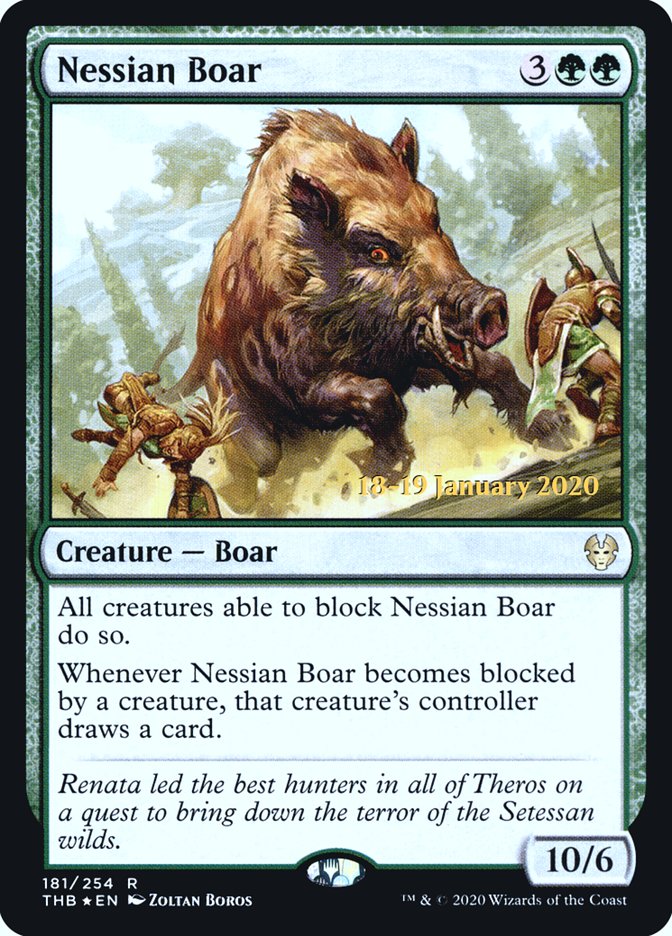 Nessian Boar [Theros Beyond Death Prerelease Promos] | Gam3 Escape