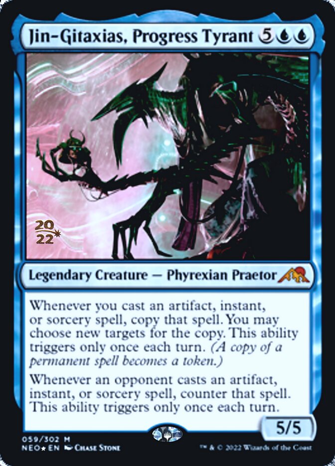 Jin-Gitaxias, Progress Tyrant [Kamigawa: Neon Dynasty Prerelease Promos] | Gam3 Escape