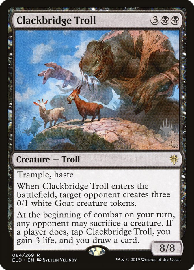 Clackbridge Troll (Promo Pack) [Throne of Eldraine Promos] | Gam3 Escape