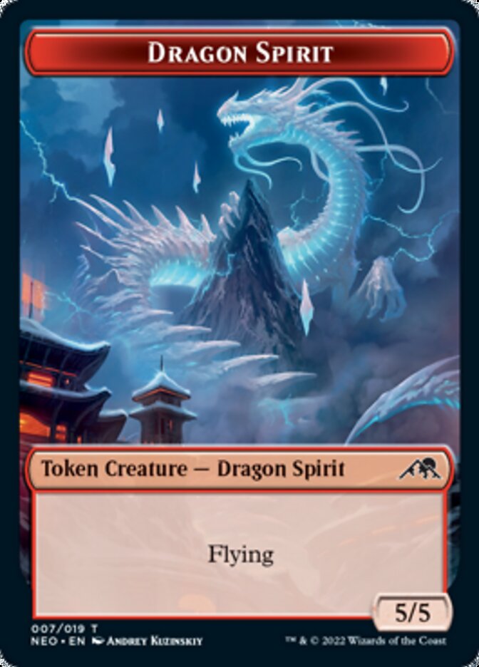 Spirit (002) // Dragon Spirit Double-sided Token [Kamigawa: Neon Dynasty Tokens] | Gam3 Escape