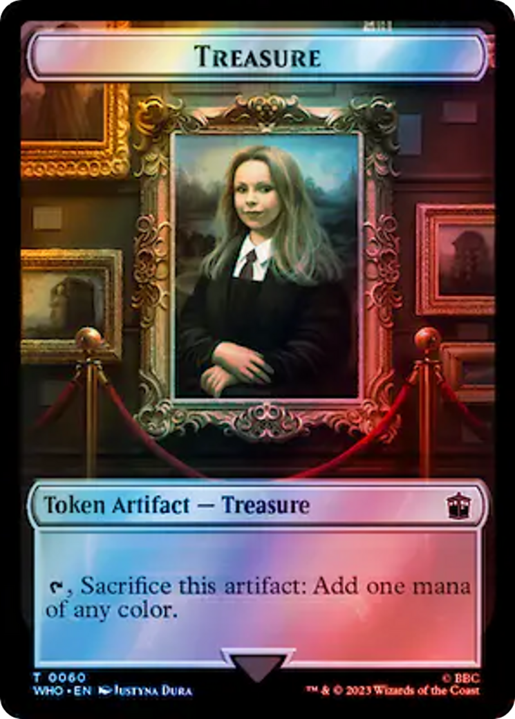 Warrior // Treasure (0060) Double-Sided Token (Surge Foil) [Doctor Who Tokens] | Gam3 Escape