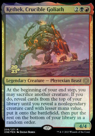 Kethek, Crucible Goliath [Phyrexia: All Will Be One Prerelease Promos] | Gam3 Escape