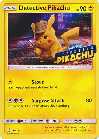 Detective Pikachu (SM170) (Detective Pikachu Stamped) [Sun & Moon: Black Star Promos] | Gam3 Escape