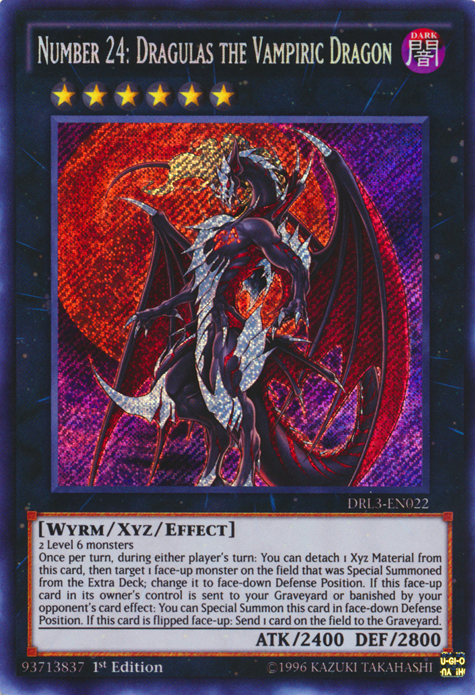 Number 24: Dragulas the Vampiric Dragon [DRL3-EN022] Secret Rare | Gam3 Escape