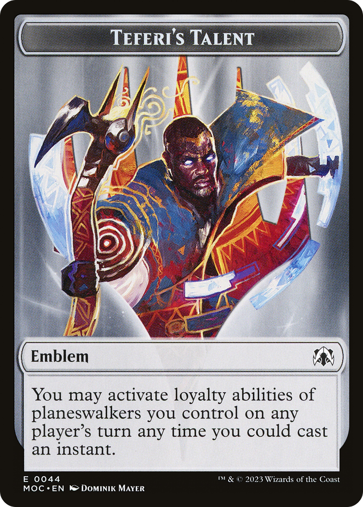 First Mate Ragavan // Teferi's Talent Emblem Double-Sided Token [March of the Machine Commander Tokens] | Gam3 Escape