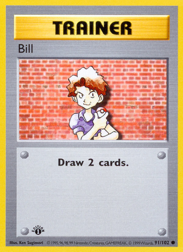 Bill (91/102) (Shadowless) [Base Set 1st Edition] | Gam3 Escape
