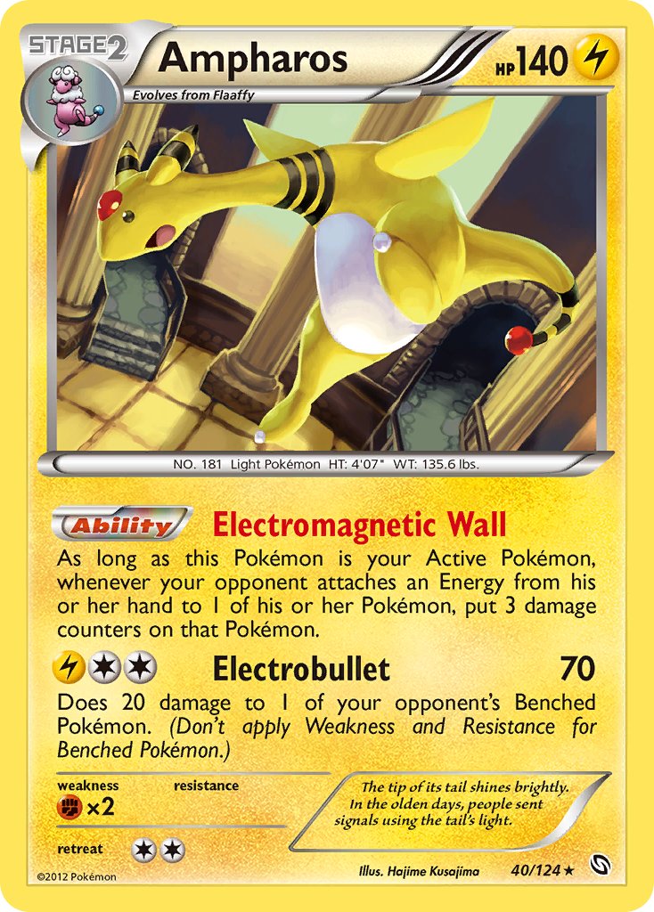 Ampharos (40/124) (Cosmos Holo) (Blister Exclusive) [Black & White: Dragons Exalted] | Gam3 Escape