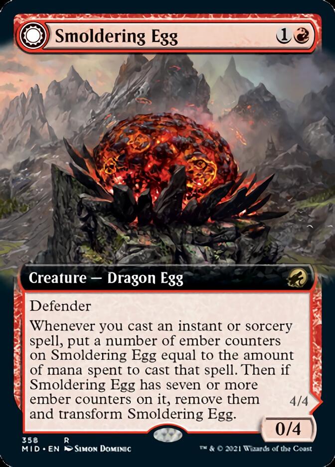 Smoldering Egg // Ashmouth Dragon (Extended) [Innistrad: Midnight Hunt] | Gam3 Escape