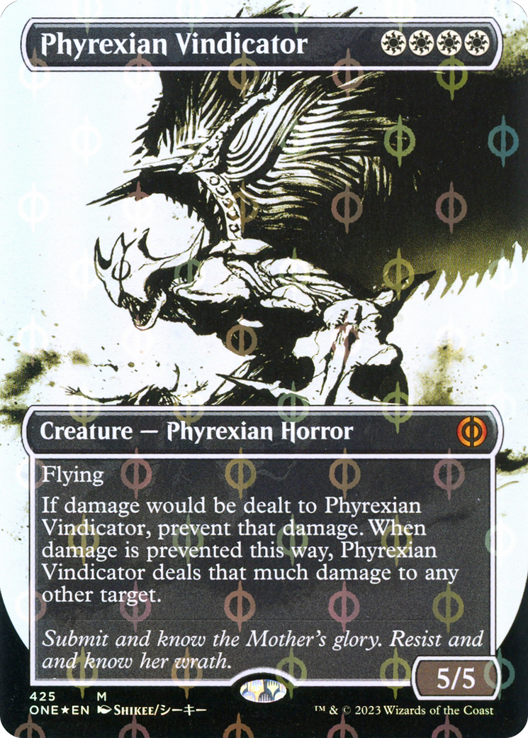 Phyrexian Vindicator (Borderless Ichor Step-and-Compleat Foil) [Phyrexia: All Will Be One] | Gam3 Escape