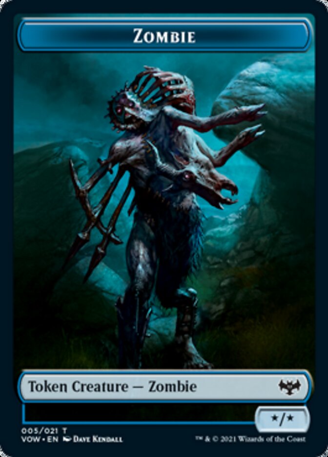 Human (001) // Zombie (005) Double-sided Token [Innistrad: Crimson Vow Tokens] | Gam3 Escape