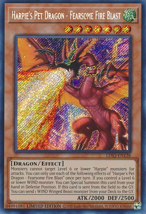 Harpie's Pet Dragon - Fearsome Fire Blast [LDS3-EN138] Secret Rare | Gam3 Escape