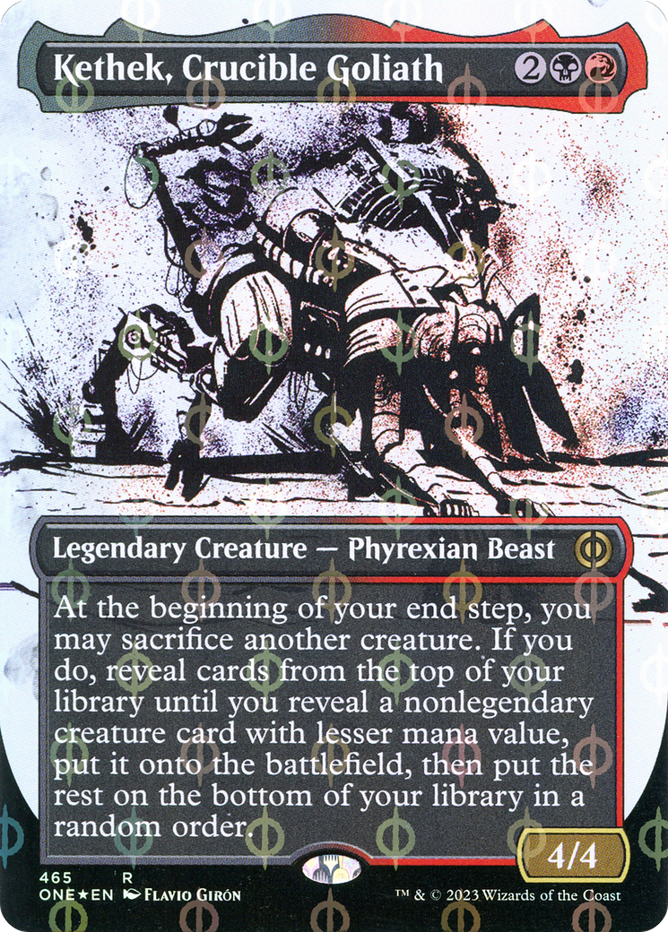 Kethek, Crucible Goliath (Borderless Ichor Step-and-Compleat Foil) [Phyrexia: All Will Be One] | Gam3 Escape