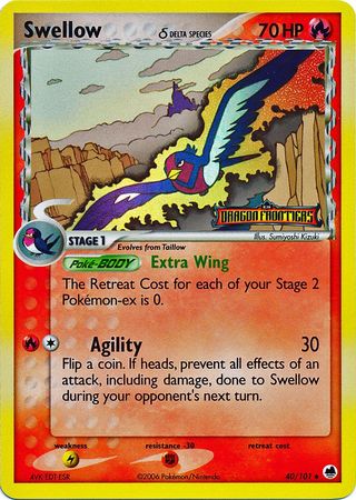 Swellow (40/101) (Delta Species) (Stamped) [EX: Dragon Frontiers] | Gam3 Escape