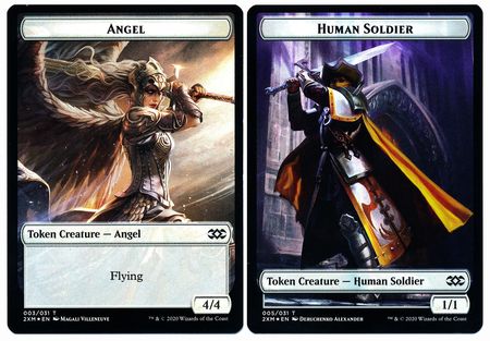 Angel // Human Soldier Double-sided Token [Double Masters Tokens] | Gam3 Escape