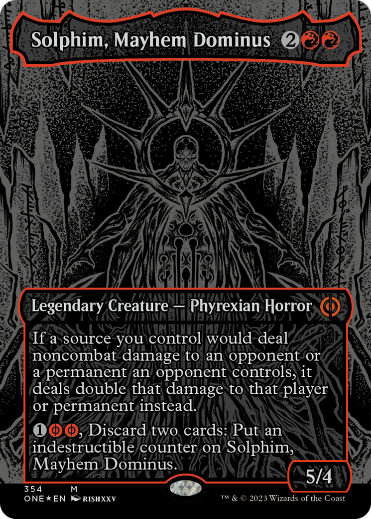 Solphim, Mayhem Dominus (Oil Slick Raised Foil) [Phyrexia: All Will Be One] | Gam3 Escape