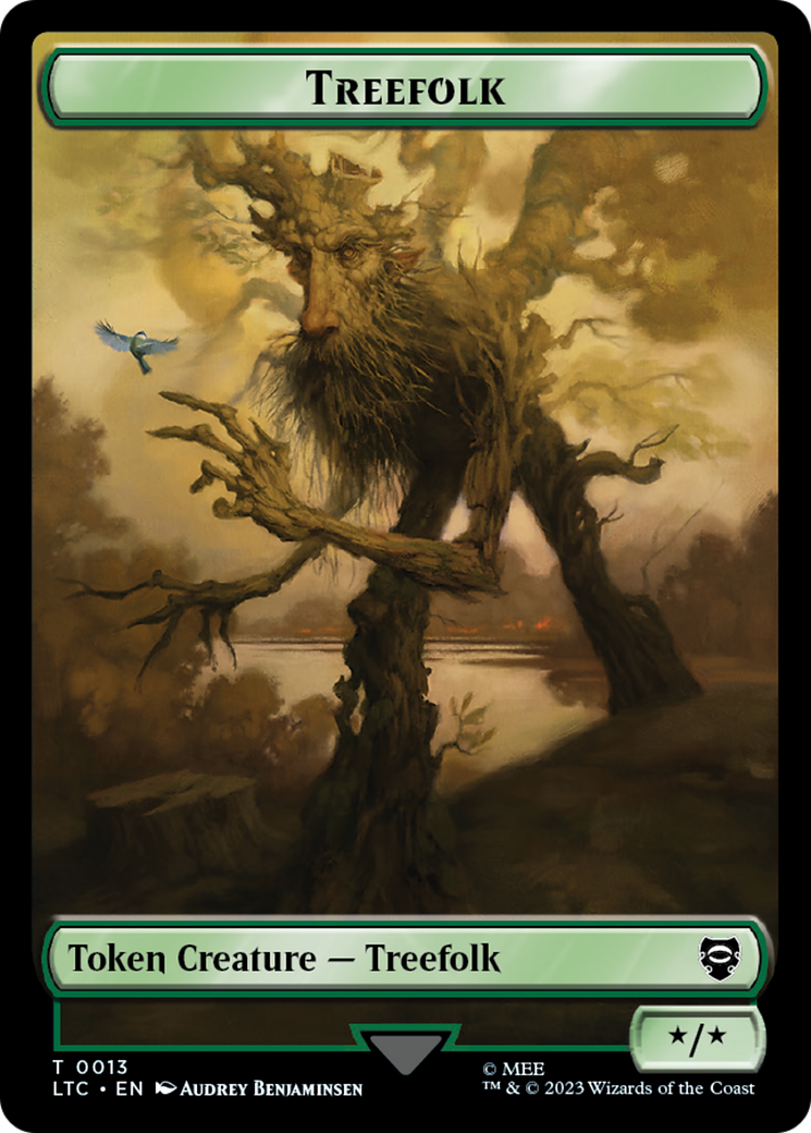 Beast // Treefolk Double Sided Token [The Lord of the Rings: Tales of Middle-Earth Commander Tokens] | Gam3 Escape