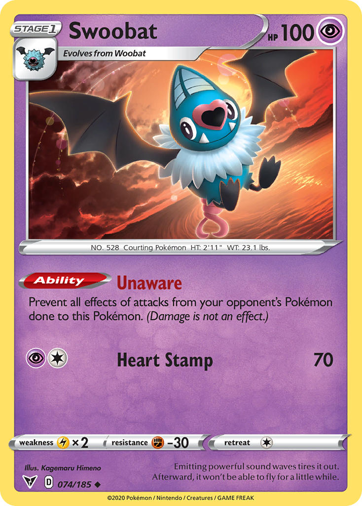 Swoobat (074/185) [Sword & Shield: Vivid Voltage] | Gam3 Escape