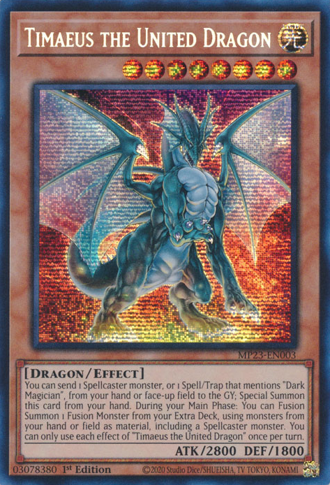 Timaeus the United Dragon [MP23-EN003] Prismatic Secret Rare | Gam3 Escape