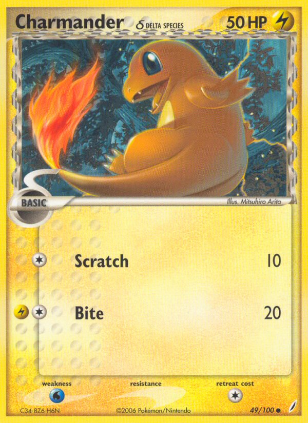 Charmander (49/100) (Delta Species) [EX: Crystal Guardians] | Gam3 Escape