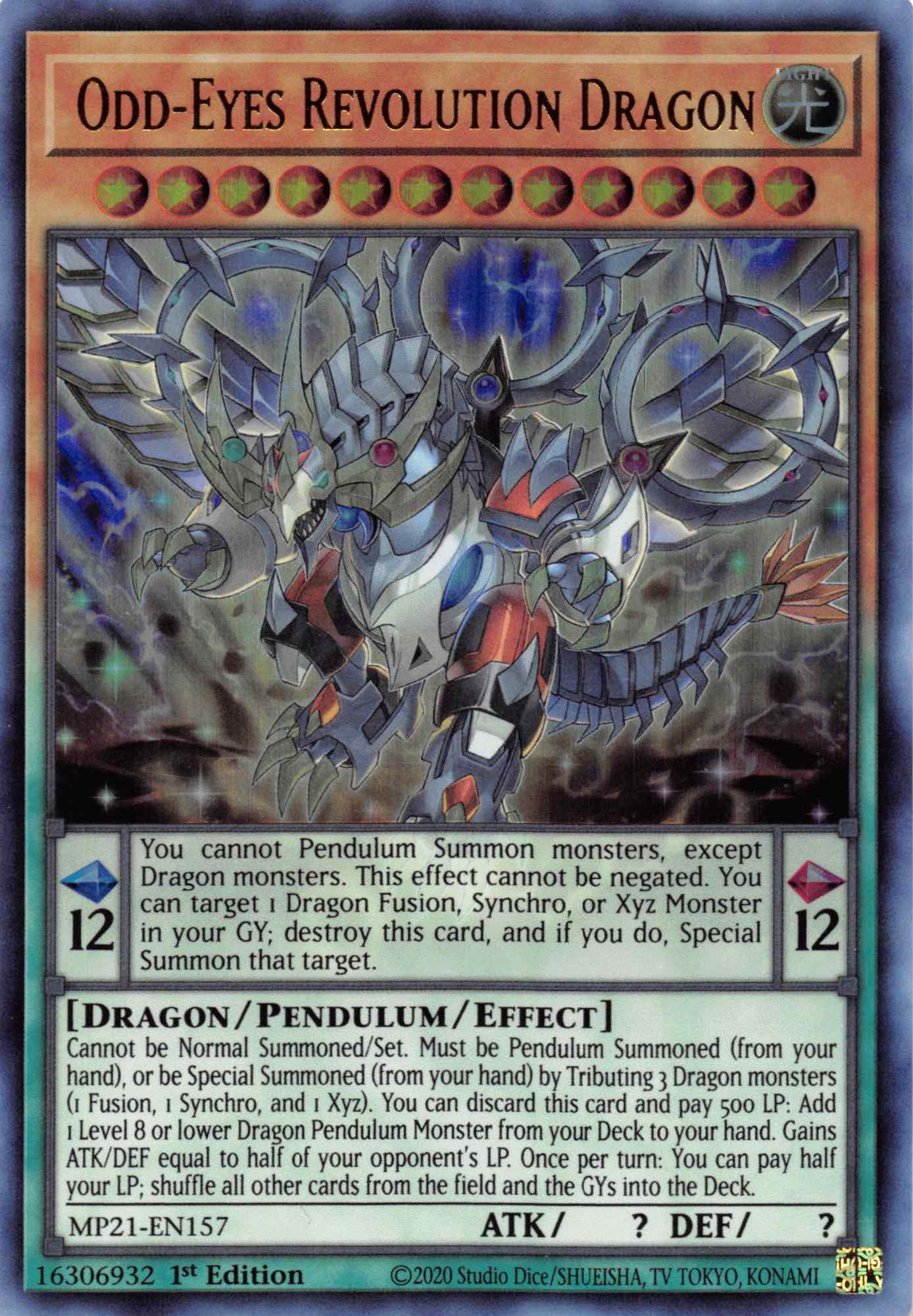 Odd-Eyes Revolution Dragon [MP21-EN157] Ultra Rare | Gam3 Escape