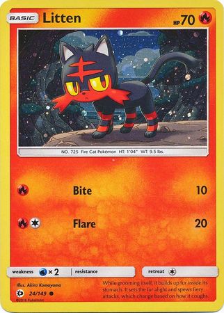 Litten (24/149) (Cosmos Holo) [Sun & Moon: Base Set] | Gam3 Escape