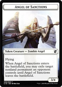 Angel of Sanctions // Horror Double-sided Token [Commander 2019 Tokens] | Gam3 Escape