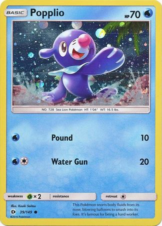 Popplio (39/149) (Cosmos Holo) [Sun & Moon: Base Set] | Gam3 Escape