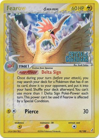 Fearow (18/100) (Delta Species) (Stamped) [EX: Crystal Guardians] | Gam3 Escape