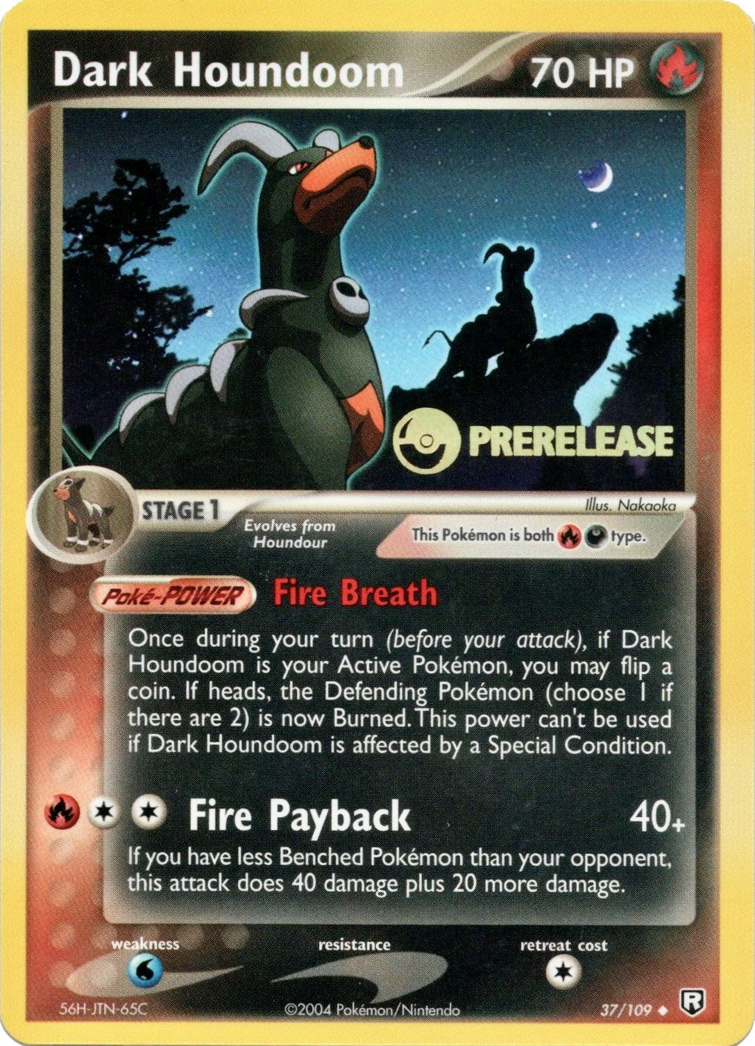 Dark Houndoom (37/109) (Prerelease Promo) [EX: Team Rocket Returns] | Gam3 Escape