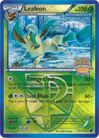 Leafeon (11/116) (Regional Championship Promo Staff) [Black & White: Plasma Freeze] | Gam3 Escape