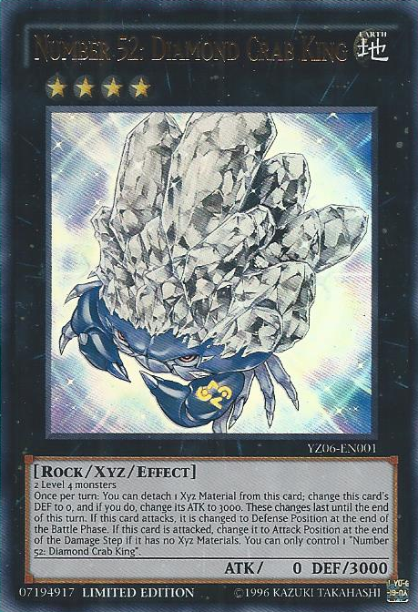 Number 52: Diamond Crab King [YZ06-EN001] Ultra Rare | Gam3 Escape