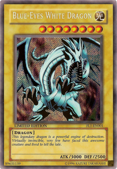 Blue-Eyes White Dragon [FL1-EN001] Secret Rare | Gam3 Escape