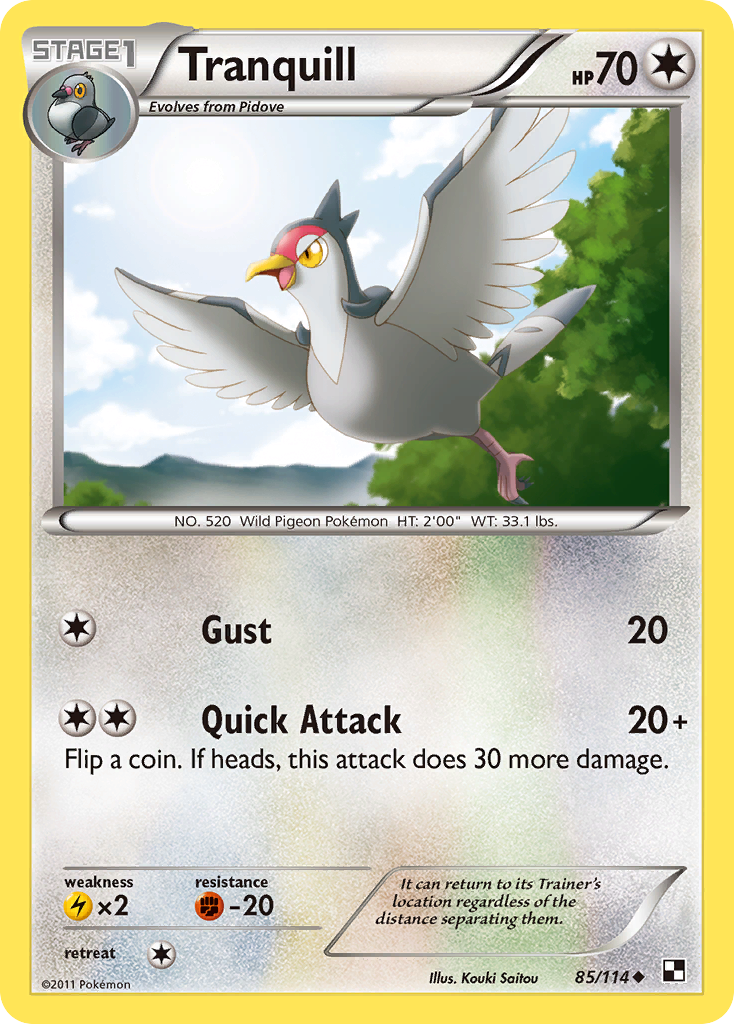 Tranquill (85/114) [Black & White: Base Set] | Gam3 Escape