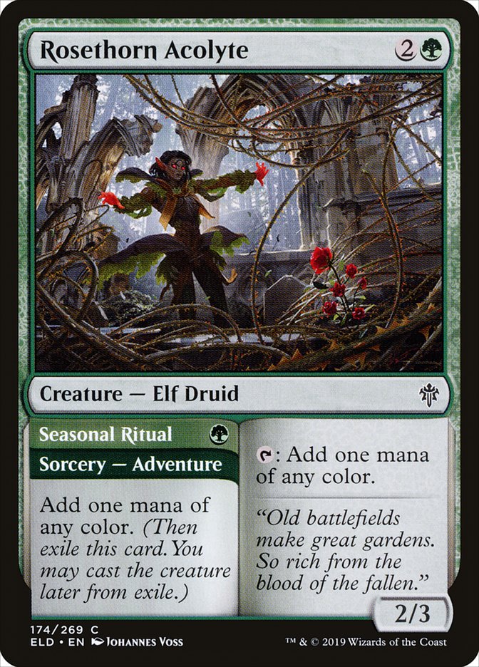 Rosethorn Acolyte // Seasonal Ritual [Throne of Eldraine] | Gam3 Escape