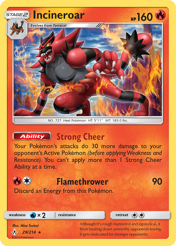 Incineroar (29/214) [Sun & Moon: Unbroken Bonds] | Gam3 Escape