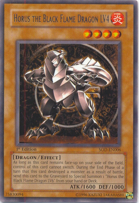 Horus The Black Flame Dragon LV4 [SOD-EN006] Rare | Gam3 Escape