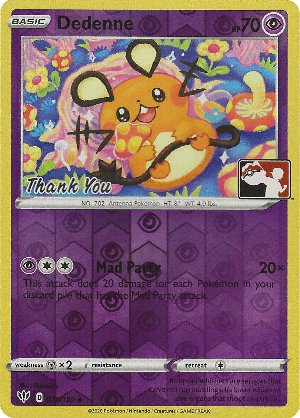 Dedenne (078/189) (Thank You Promo) [Sword & Shield: Darkness Ablaze] | Gam3 Escape