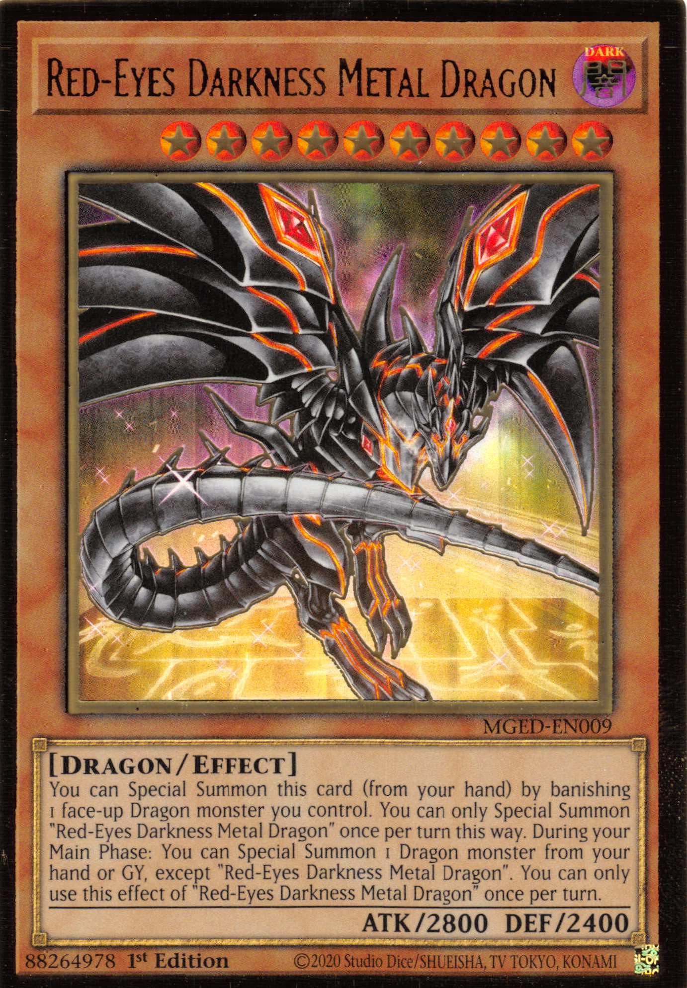 Red-Eyes Darkness Metal Dragon (Alternate Art) [MGED-EN009] Gold Rare | Gam3 Escape