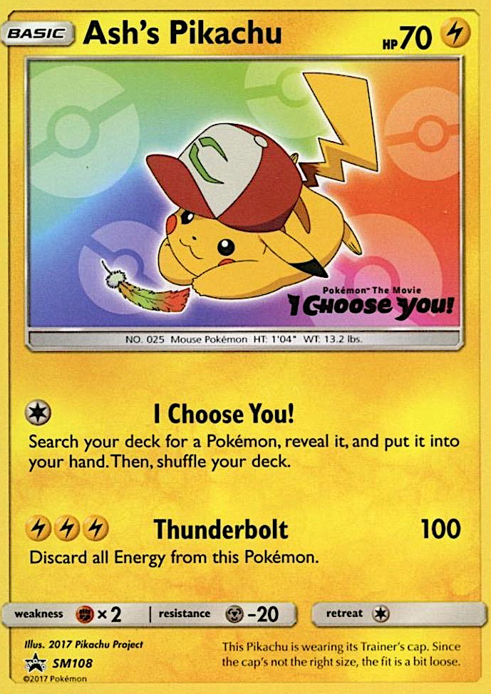 Ash's Pikachu (SM108) [Sun & Moon: Black Star Promos] | Gam3 Escape