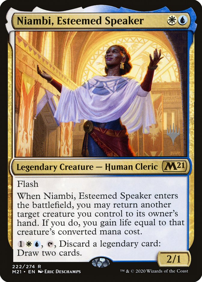 Niambi, Esteemed Speaker (Promo Pack) [Core Set 2021 Promos] | Gam3 Escape