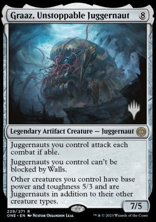 Graaz, Unstoppable Juggernaut (Promo Pack) [Phyrexia: All Will Be One Promos] | Gam3 Escape