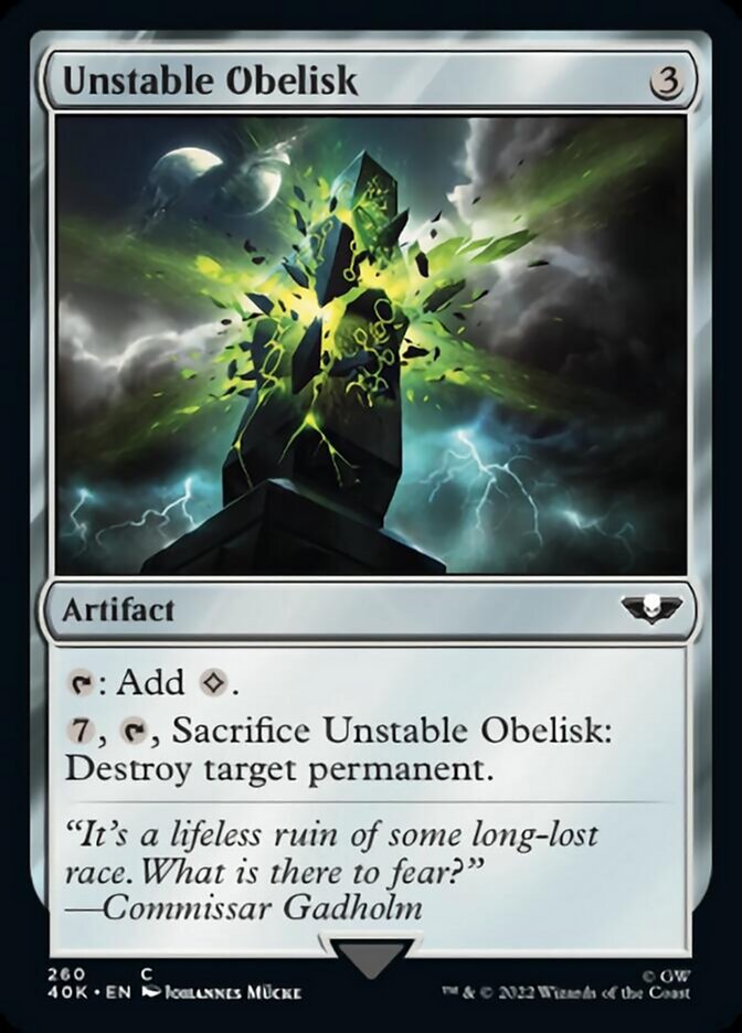 Unstable Obelisk (Surge Foil) [Universes Beyond: Warhammer 40,000] | Gam3 Escape