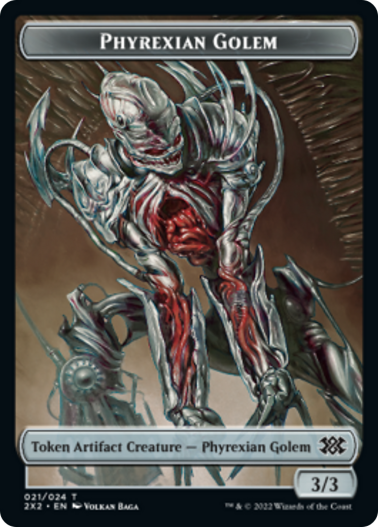 Zombie // Phyrexian Golem Double-sided Token [Double Masters 2022 Tokens] | Gam3 Escape