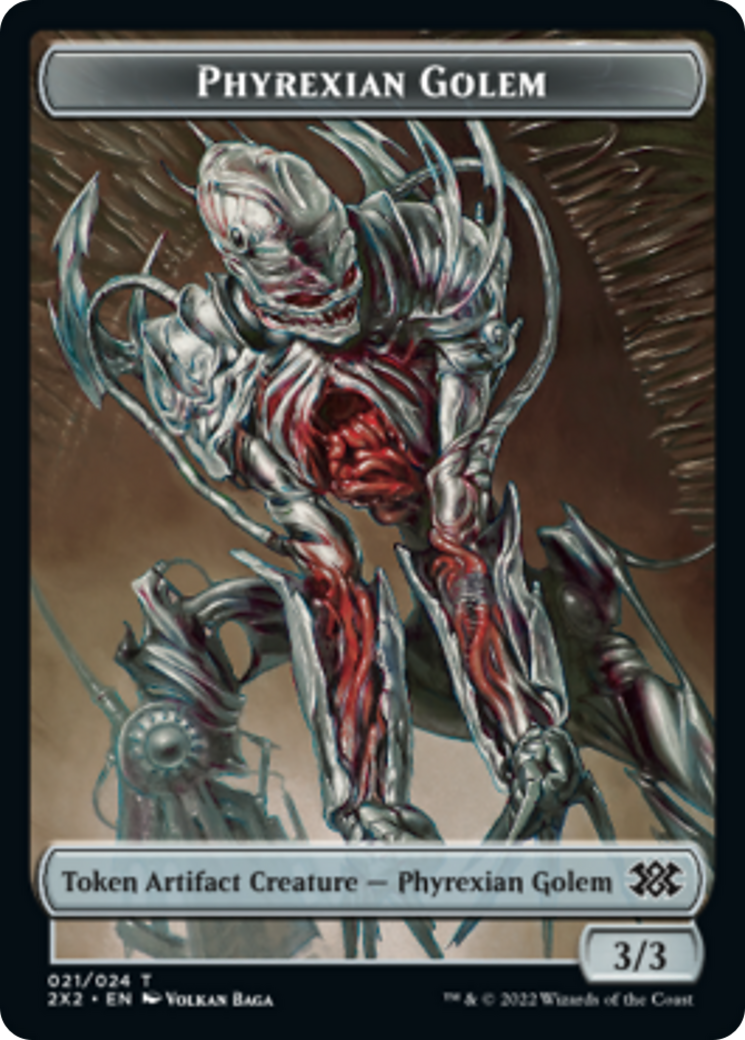 Egg // Phyrexian Golem Double-sided Token [Double Masters 2022 Tokens] | Gam3 Escape